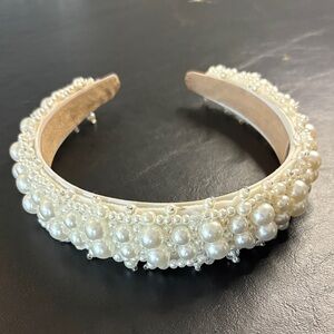 Brianna Cannon Elegant Pearl-Embellished Headband Classic and elegant